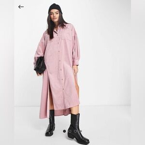 ASOS Design Cord Oversized Maxi Shirt Dress